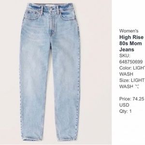 Abercrombie High Rise 80s Mom Jeans